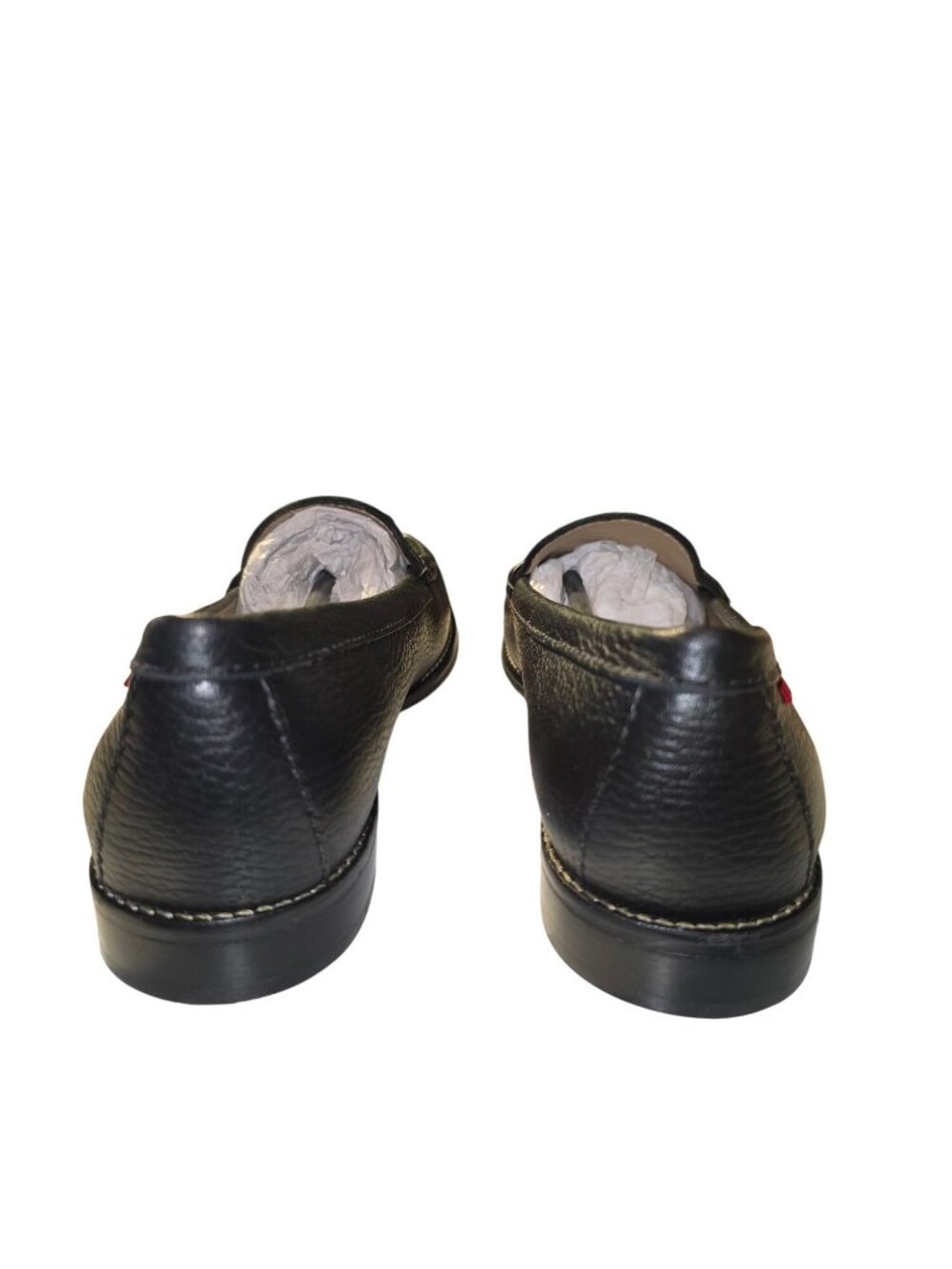 Marc Joseph New York Jackson St. Black Pebble Leather Loafers, Silver, NWOB - Picture 7 of 8